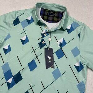 William Murray Men's Golf Polo Chip and Chad Short Sleeve Shirt Ice Blue‎ Medium